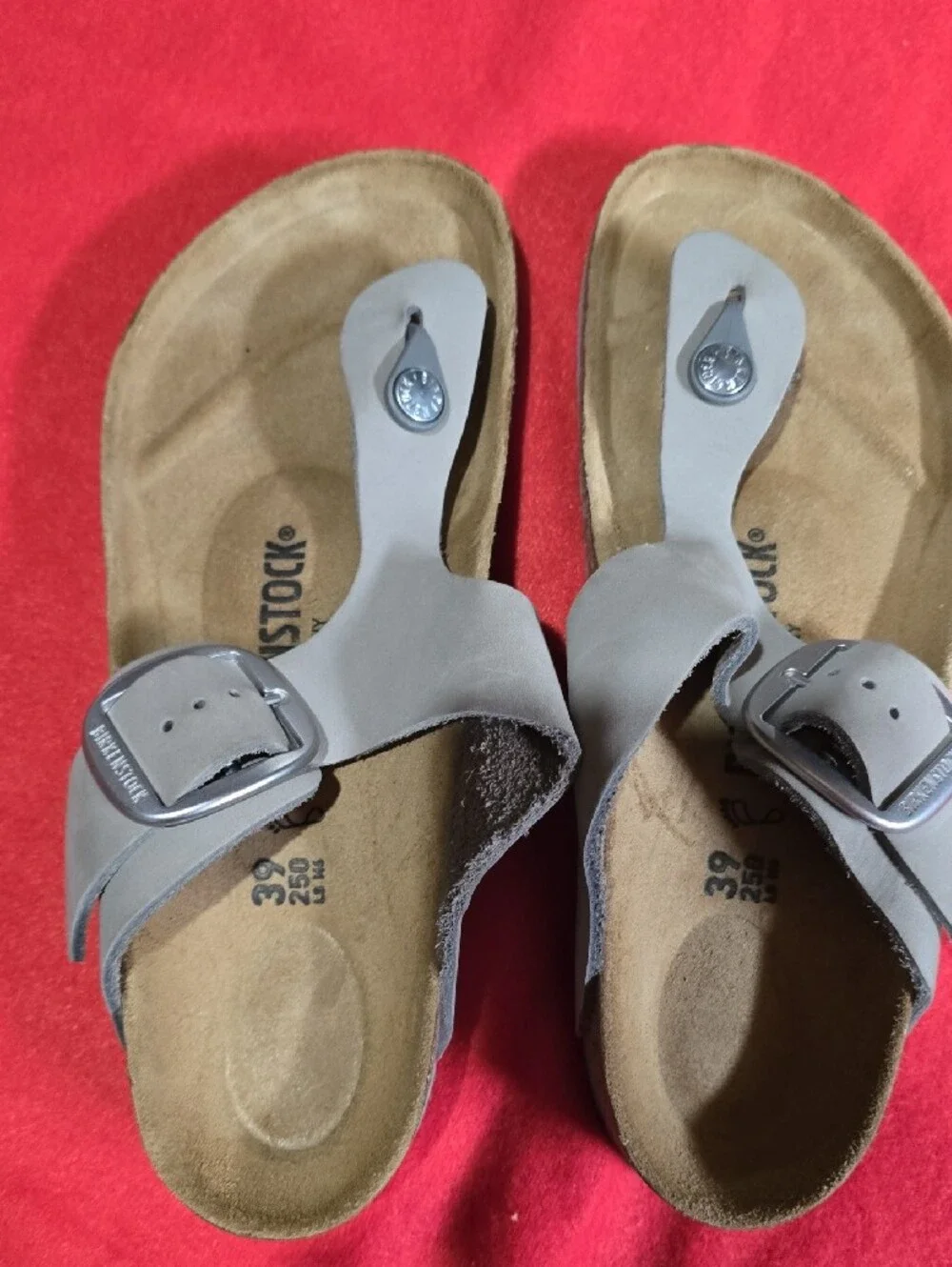 Birkenstock Gray Suede Adjustable Buckle Clog Sandal - Picture 6 of 9